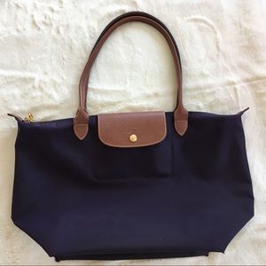 Longchamp Large Le Pliage Tote in Bilberry